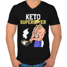 PRINTFASHION KETO SUPERPOWER - Férfi V-nyakú póló - Fekete férfi póló