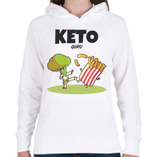 PRINTFASHION KETOGURU - Női kapucnis pulóver - Fehér női pulóver, kardigán