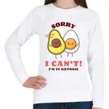 PRINTFASHION ketosis - Női pulóver - Fehér női pulóver, kardigán