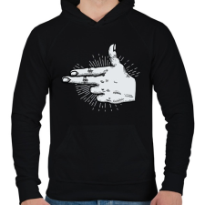 PRINTFASHION Kéz fegyver - Férfi kapucnis pulóver - Fekete férfi pulóver, kardigán