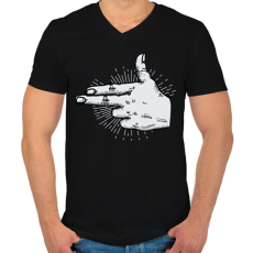 PRINTFASHION Kéz fegyver - Férfi V-nyakú póló - Fekete
