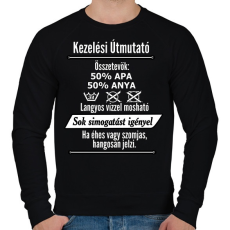 PRINTFASHION kezelési útmutató - Férfi pulóver - Fekete