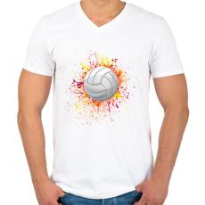 PRINTFASHION Kézilabda  - Férfi V-nyakú póló - Fehér
