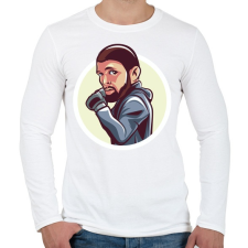 PRINTFASHION Khabib - Férfi hosszú ujjú póló - Fehér férfi póló
