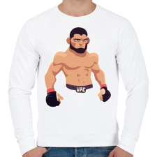 PRINTFASHION Khabib - Férfi pulóver - Fehér férfi pulóver, kardigán