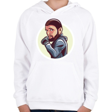 PRINTFASHION Khabib - Gyerek kapucnis pulóver - Fehér gyerek pulóver, kardigán