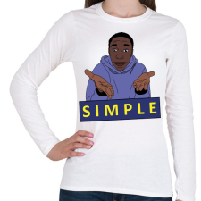 PRINTFASHION Khaby Lame egyszerű simple - Női hosszú ujjú póló - Fehér női póló