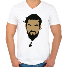 PRINTFASHION Khal Drogo arca. - Férfi V-nyakú póló - Fehér