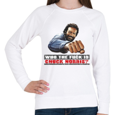 PRINTFASHION Ki az a Chuch Norris? - Női pulóver - Fehér női pulóver, kardigán