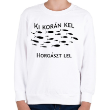 PRINTFASHION Ki korán kel horgászt lel - Gyerek pulóver - Fehér gyerek pulóver, kardigán
