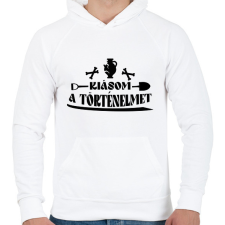 PRINTFASHION Kiásom a történelmet - Férfi kapucnis pulóver - Fehér férfi pulóver, kardigán