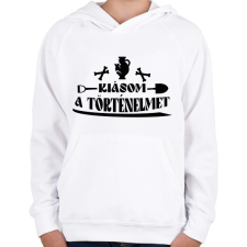 PRINTFASHION Kiásom a történelmet - Gyerek kapucnis pulóver - Fehér gyerek pulóver, kardigán