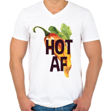 PRINTFASHION Kib*szott csípős paprika - Férfi V-nyakú póló - Fehér férfi póló