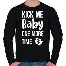 PRINTFASHION Kick me baby one more time - Kismama (fehér) - Férfi pulóver - Fekete