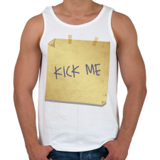 PRINTFASHION Kick Me - Férfi atléta - Fehér atléta, trikó