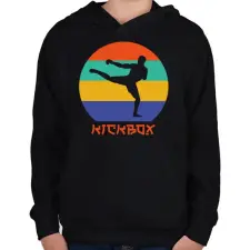 PRINTFASHION Kickbox - Harcművészet - Gyerek kapucnis pulóver - Fekete gyerek pulóver, kardigán