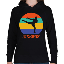 PRINTFASHION Kickbox - Harcművészet - Női kapucnis pulóver - Fekete női pulóver, kardigán