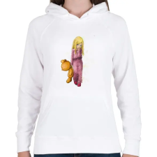 PRINTFASHION Kicsi lány...kicsi maci - Női kapucnis pulóver - Fehér női pulóver, kardigán