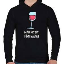 PRINTFASHION KICSIT TÖRNI MAGYAR - Férfi kapucnis pulóver - Fekete férfi pulóver, kardigán