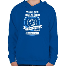 PRINTFASHION Kidobó - Gyerek kapucnis pulóver - Királykék