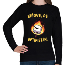 PRINTFASHION Kiégve, de optimistán - Női pulóver - Fekete női pulóver, kardigán