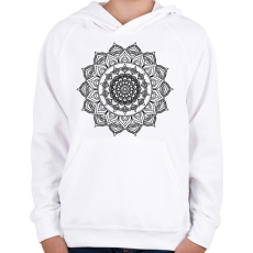 PRINTFASHION Kifesthető mandala minta2. - Gyerek kapucnis pulóver - Fehér