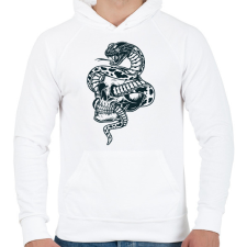 PRINTFASHION Kígyó  - Férfi kapucnis pulóver - Fehér férfi pulóver, kardigán