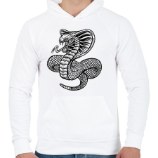 PRINTFASHION Kígyó  - Férfi kapucnis pulóver - Fehér férfi pulóver, kardigán