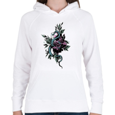 PRINTFASHION kígyó - Női kapucnis pulóver - Fehér női pulóver, kardigán