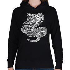 PRINTFASHION Kígyó  - Női kapucnis pulóver - Fekete női pulóver, kardigán