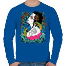PRINTFASHION Kígyókirálynő - Férfi pulóver - Királykék