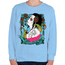PRINTFASHION Kígyókirálynő - Gyerek pulóver - Világoskék