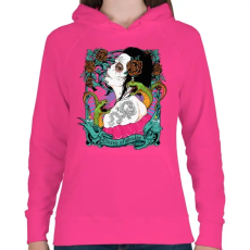 PRINTFASHION Kígyókirálynő - Női kapucnis pulóver - Fukszia
