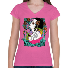PRINTFASHION Kígyókirálynő - Női V-nyakú póló - Rózsaszín női póló
