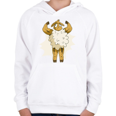 PRINTFASHION Kigyúrt bárány - Gyerek kapucnis pulóver - Fehér