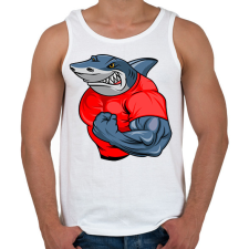 PRINTFASHION Kigyúrt cápa - Férfi atléta - Fehér atléta, trikó