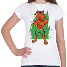 PRINTFASHION Kigyúrt capybara - Női póló - Fehér női póló