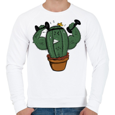 PRINTFASHION Kigyúrt kaktusz - Férfi pulóver - Fehér férfi pulóver, kardigán