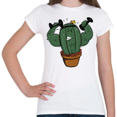 PRINTFASHION Kigyúrt kaktusz - Női póló - Fehér