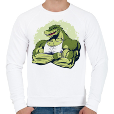 PRINTFASHION Kigyúrt krokodil - Férfi pulóver - Fehér