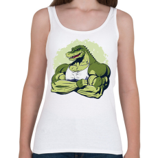 PRINTFASHION Kigyúrt krokodil - Női atléta - Fehér