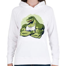 PRINTFASHION Kigyúrt krokodil - Női kapucnis pulóver - Fehér