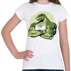 PRINTFASHION Kigyúrt krokodil - Női póló - Fehér