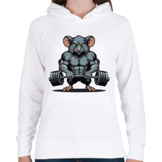 PRINTFASHION Kigyúrt patkány - Női kapucnis pulóver - Fehér