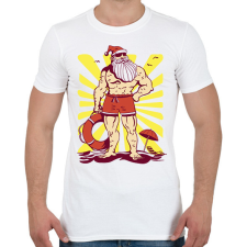 PRINTFASHION Kigyúrt Télapó - Férfi póló - Fehér férfi póló