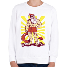 PRINTFASHION Kigyúrt Télapó - Gyerek pulóver - Fehér