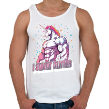 PRINTFASHION Kigyúrt unikornis - Férfi atléta - Fehér atléta, trikó