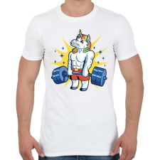 PRINTFASHION Kigyúrt unikornis - Férfi póló - Fehér férfi póló