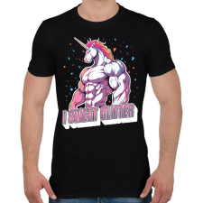 PRINTFASHION Kigyúrt unikornis - Férfi póló - Fekete férfi póló