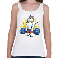 PRINTFASHION Kigyúrt unikornis - Női atléta - Fehér női trikó